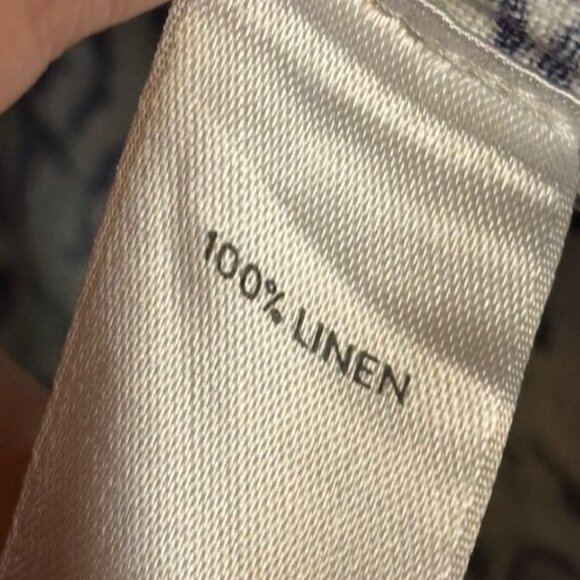 J. Jill Blouse Women's Size Large Petite Love Linen Floral V-Neck Purple White - Picture 4 of 4